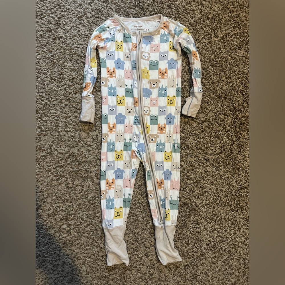 Little Sleepies Multicolor Animal Print Kids Footie